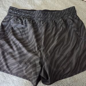 Avia Women's Black & Charcoal Zebra-Print Athletic Shorts
